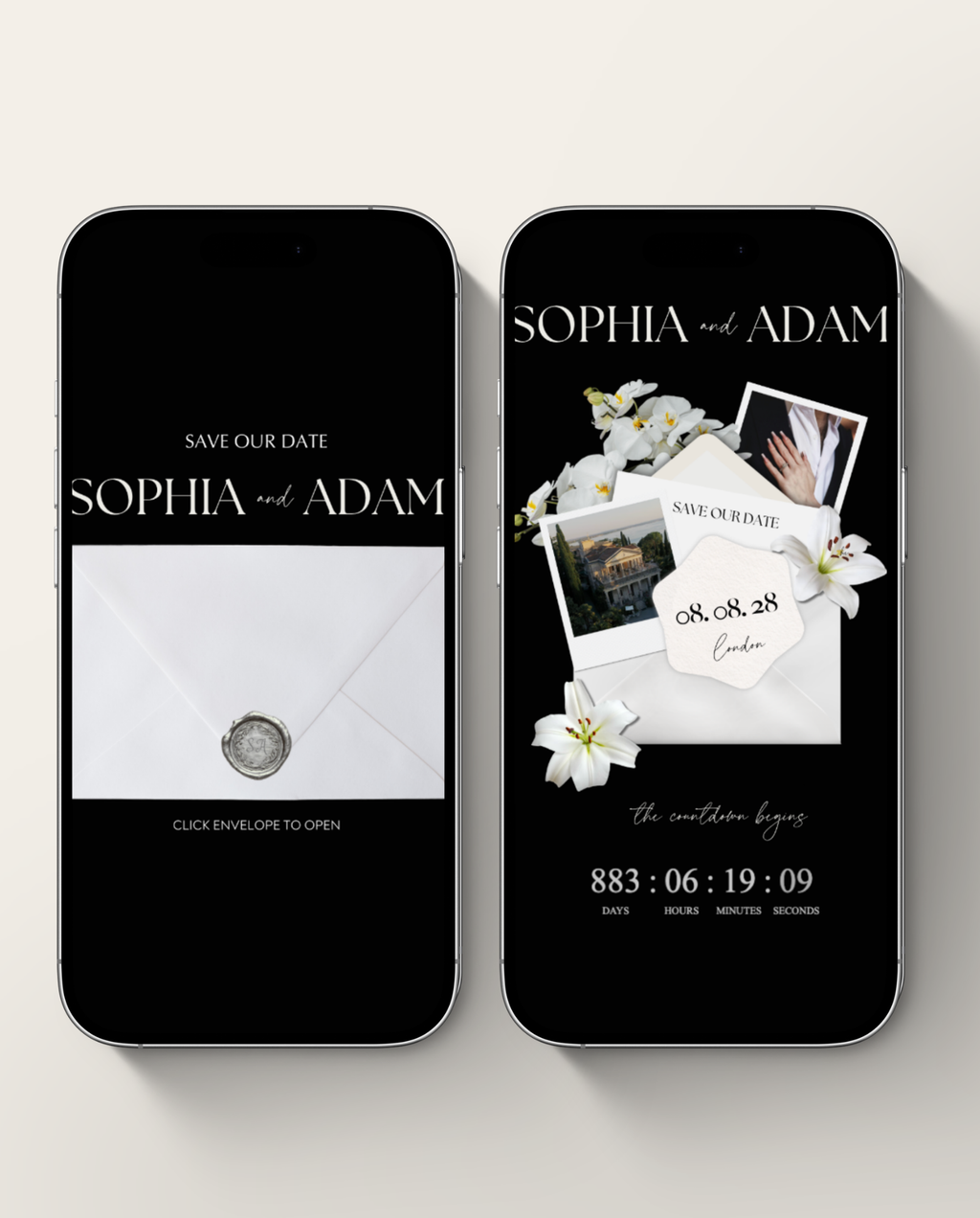 Save the Date - Elegant Black
