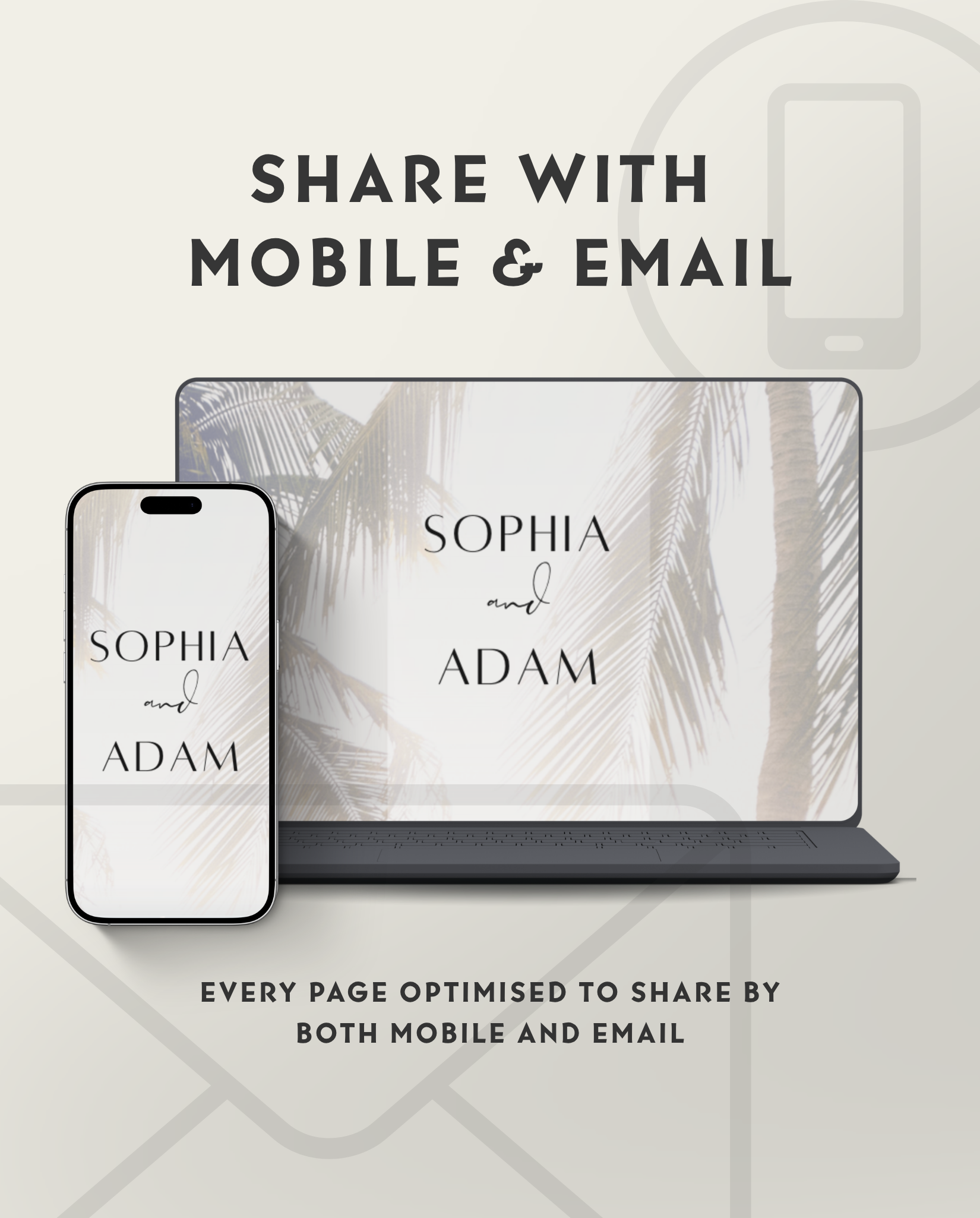 Interactive Wedding Invitation - Dusty Palms