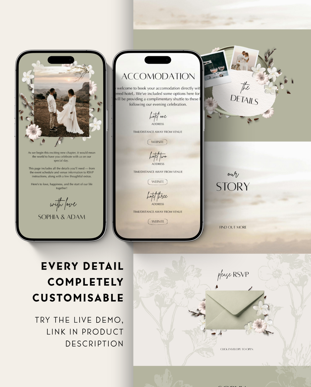 Wedding Website Template - Rustic Sage