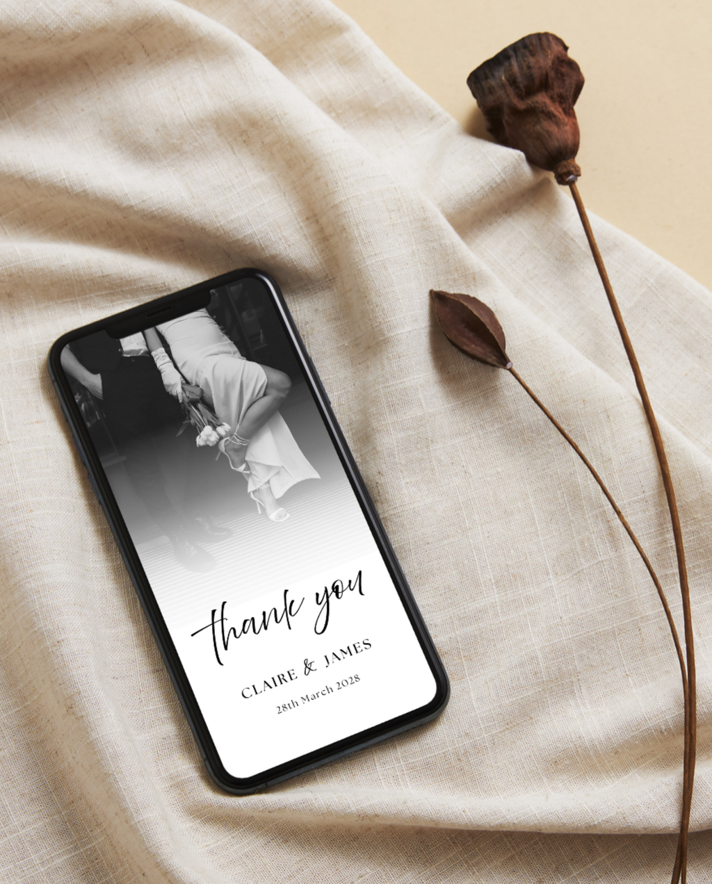Wedding Thank You Card - White