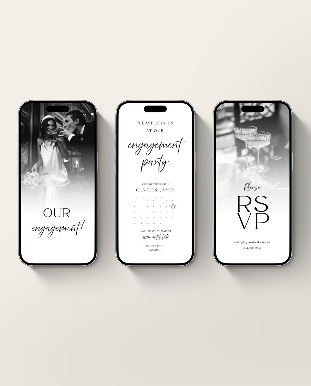 Engagement Party Invitation - White