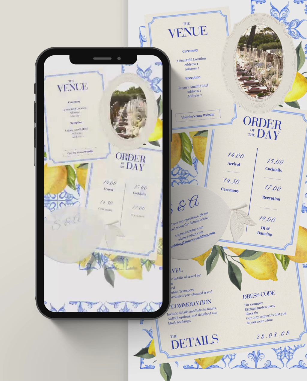 Envelope Reveal Invitation Suite - La Dolce Vita