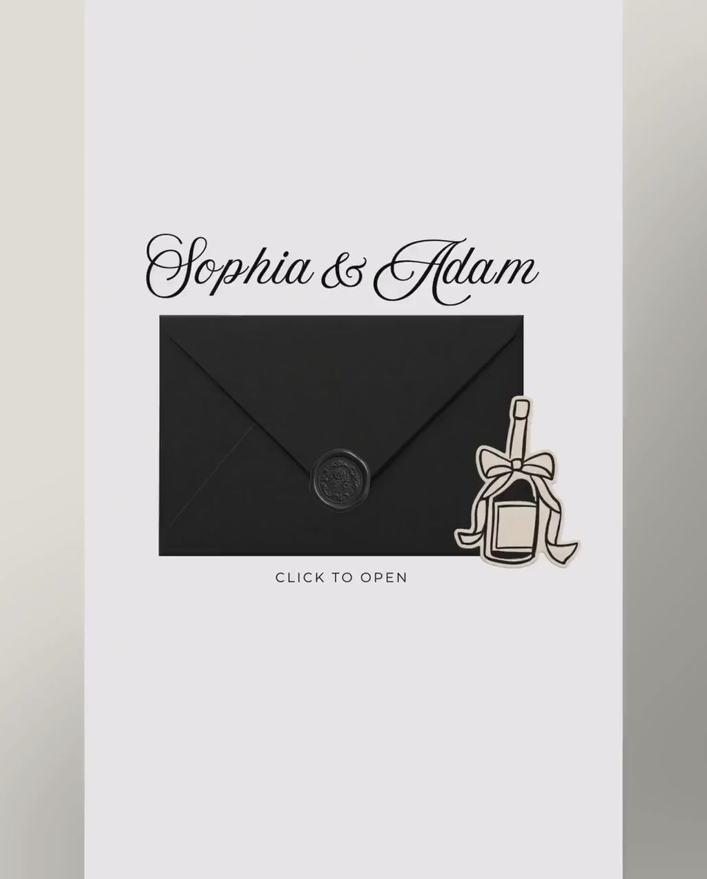 Envelope Reveal Invitation Suite - Black Tie & Bows